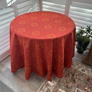 Amelie Michel French Sunflower Jacquard Round Tablecloth 40” burnt orange